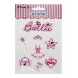 SET OF ASSORTED BALLET IMAGES IRON ON MOTIF 