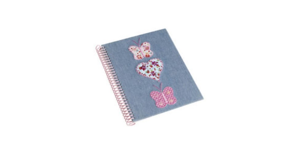 Denim Butterfly Notebook A5
