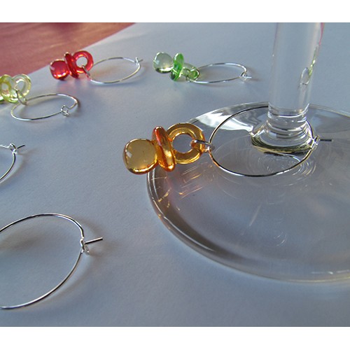 Multi Colored BABY PACIFIERS Wine Glass Charms