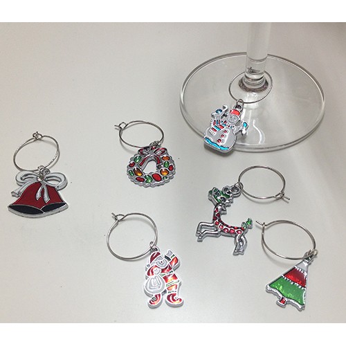 Enamel CHRISTMAS Wine Glass Charms