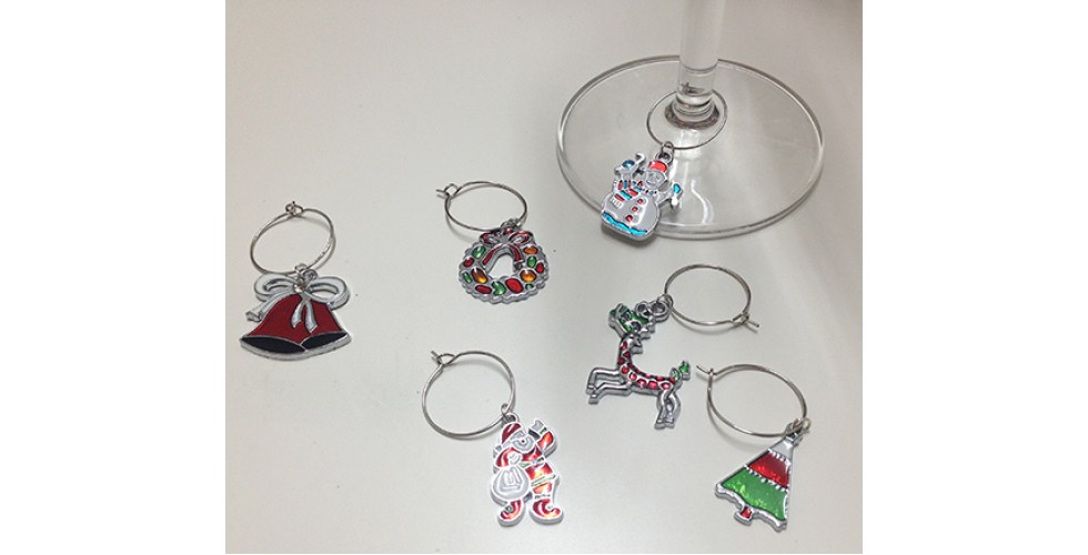 Enamel CHRISTMAS Wine Glass Charms