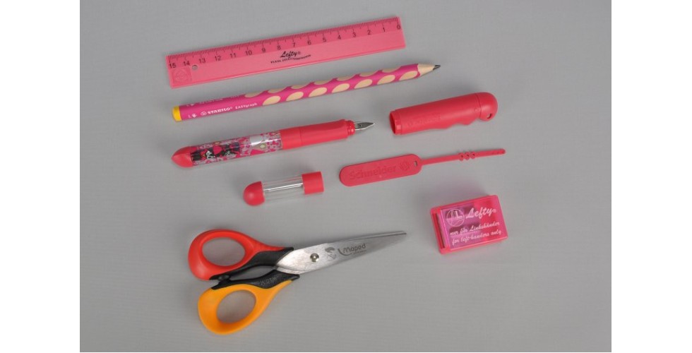 Set stationery for left-handers, pink