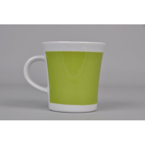 Porcelain Mug Green for Left Handed 