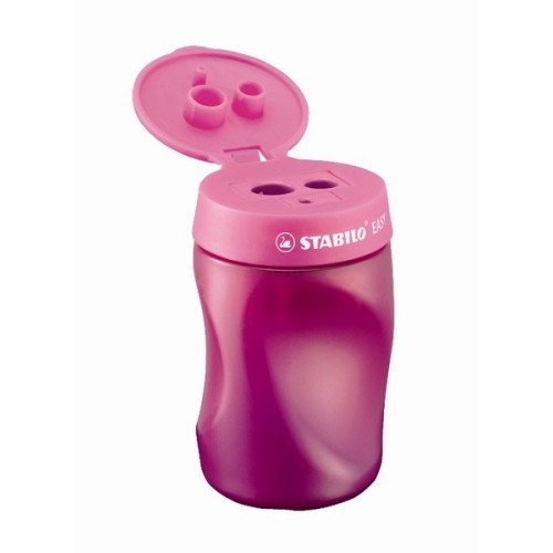 STABILO EASYsharpener 3-in-1 Left Handed Ergonomic Sharpener - Pink