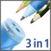 STABILO EASYsharpener 3-in-1 Left Handed Ergonomic Sharpener - blue