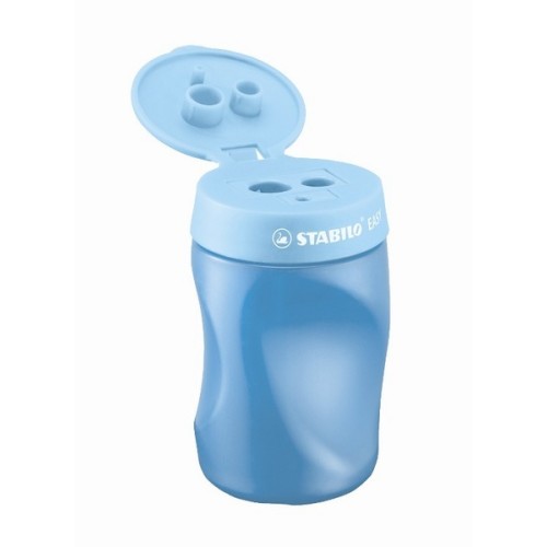 STABILO EASYsharpener 3-in-1 Left Handed Ergonomic Sharpener - blue