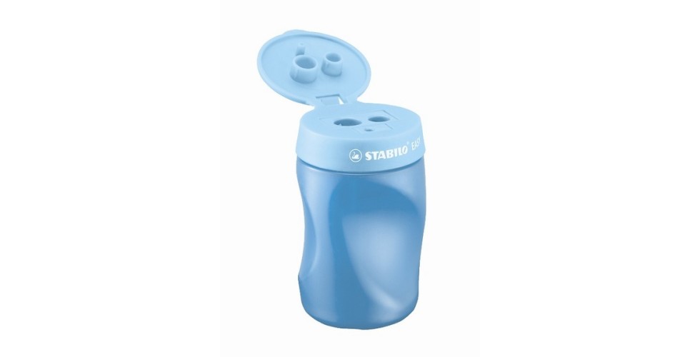 STABILO EASYsharpener 3-in-1 Left Handed Ergonomic Sharpener - blue