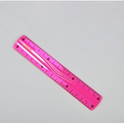Ruler 15cm Flexible for Lefties, pink