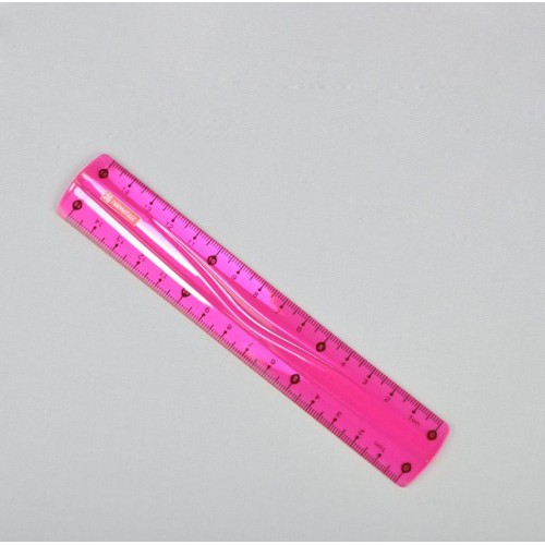 Ruler 15cm Flexible for Lefties, pink