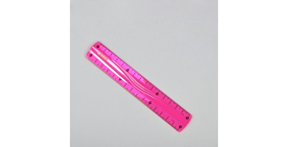 Ruler 15cm Flexible for Lefties, pink