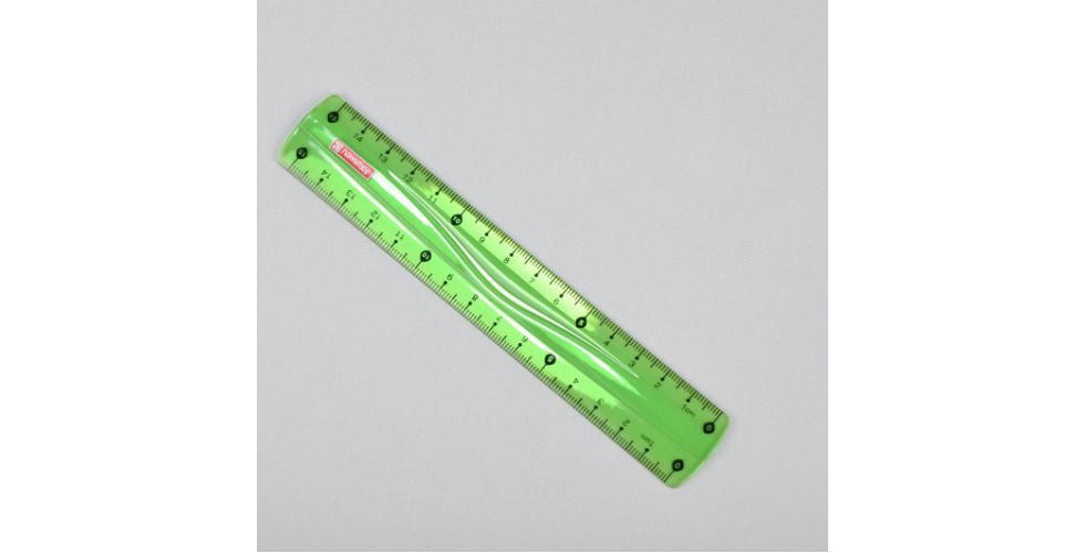 Ruler 15cm Flexible for Lefties, green