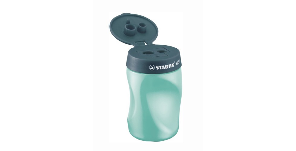 STABILO EASYsharpener 3-in-1 Left Handed Ergonomic Sharpener - petrol