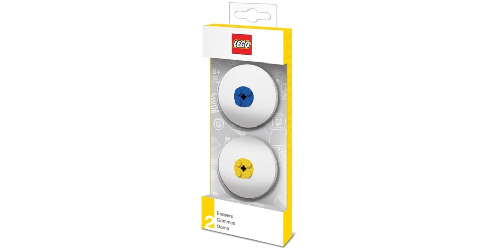 Lego Eraser Set Blue & Yellow Pack Of 2