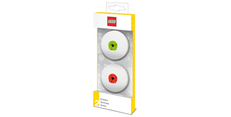 Lego Eraser Set Red & Lime Pack Of 2
