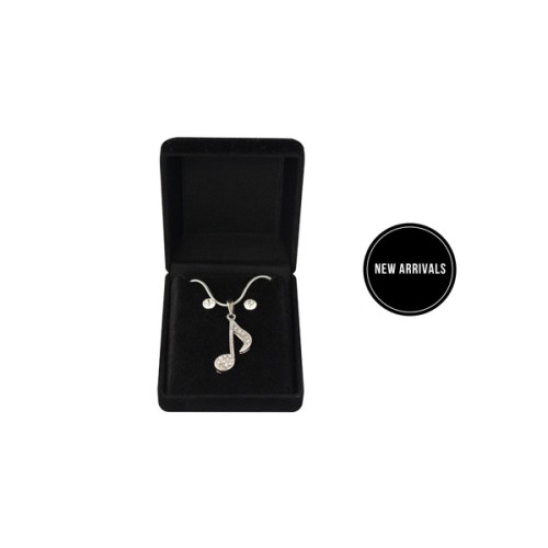 Necklace & Earrings Musical Note Quaver