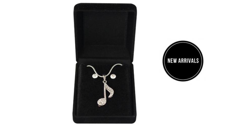 Necklace & Earrings Musical Note Quaver Necklace & Earrings Musical Note Quaver