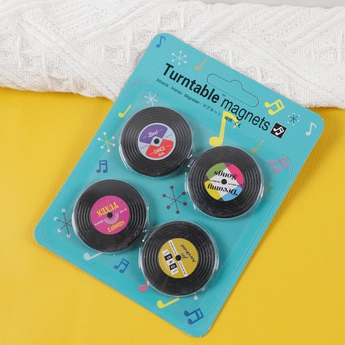 4 Pcs/Set Retro Turntable Fridge Magnet 