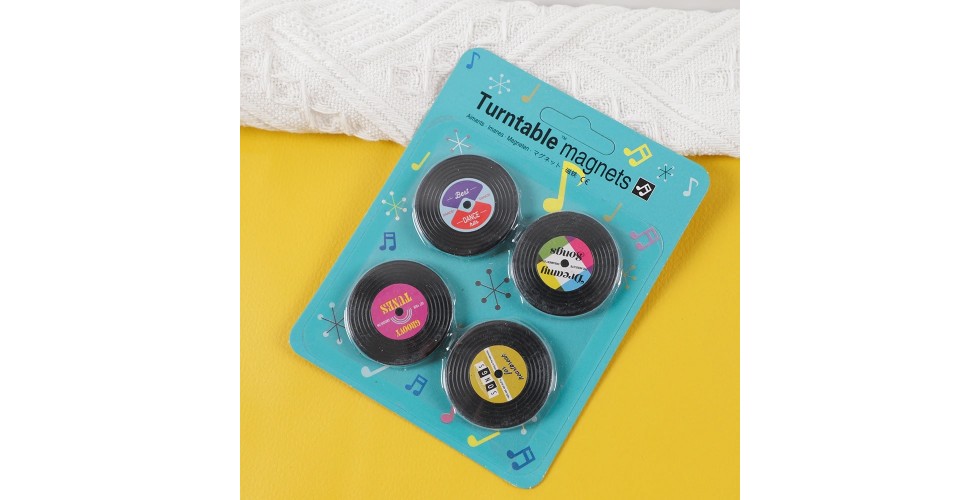 4 Pcs/Set Retro Turntable Fridge Magnet 