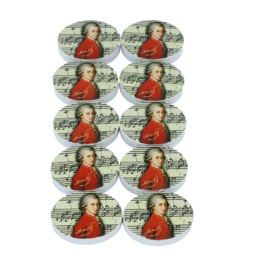 Oval eraser with Mozart imprint