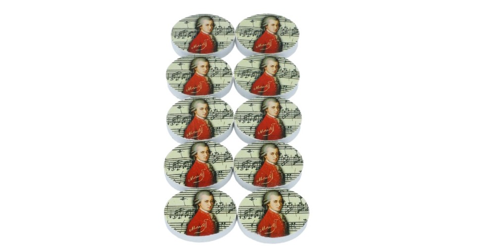 Oval eraser with Mozart imprint