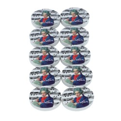 Oval eraser with Beethoven imprint