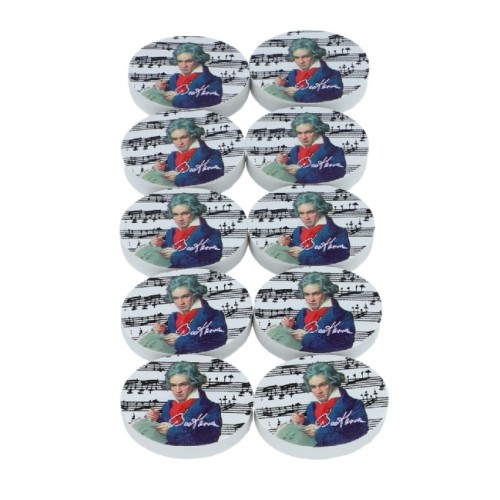 Oval eraser with Beethoven imprint
