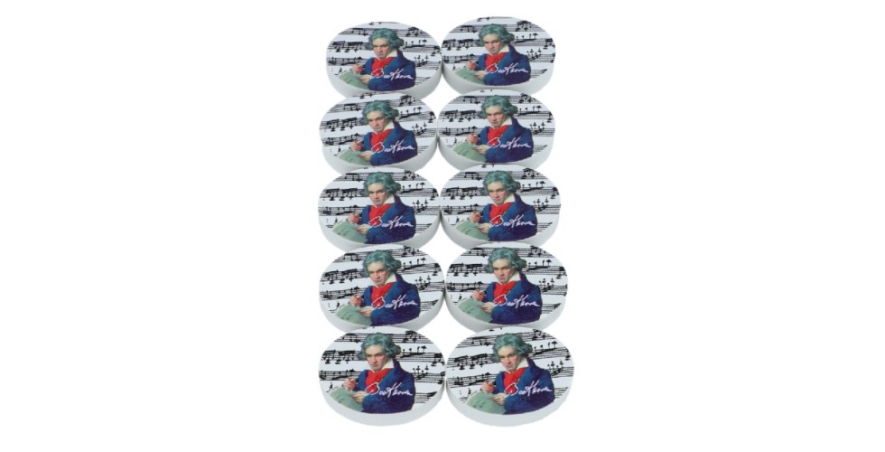 Oval eraser with Beethoven imprint