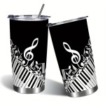 Stainless Steel Tumbler with Music Piano Keys