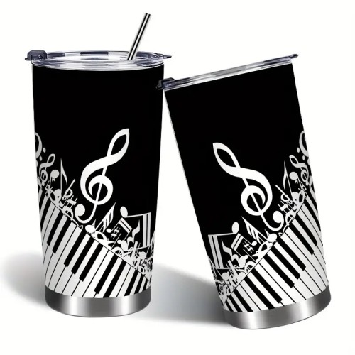 Stainless Steel Tumbler with Music Piano Keys