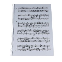A4 spiral pad with staves on the front