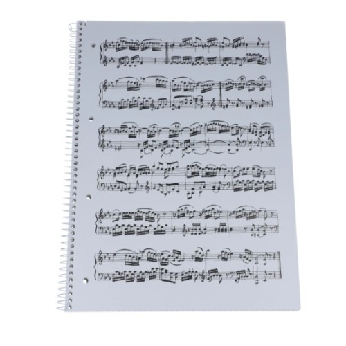 A4 spiral pad with staves on the front