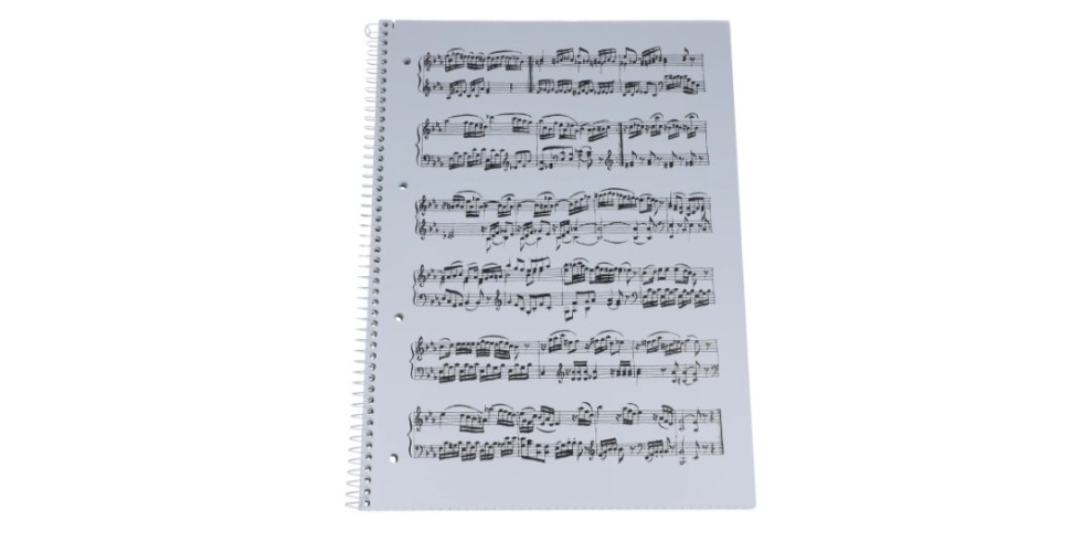 A4 spiral pad with staves on the front