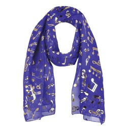 Scarf Gold Notes Purple