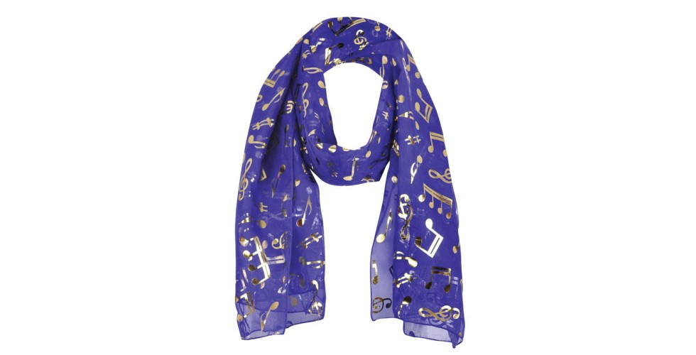 Scarf Gold Notes Purple