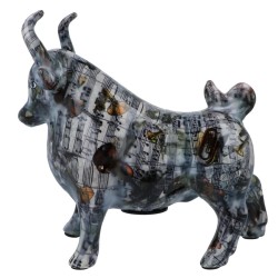 Ceramic money box bull with notes