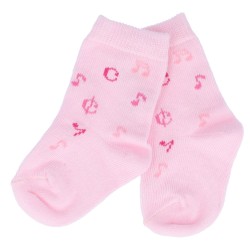 Baby Socks Music Notes Pink 