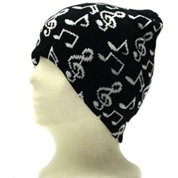 Beanie hat with G-Clef & Music Notes