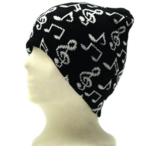 Beanie hat with G-Clef & Music Notes