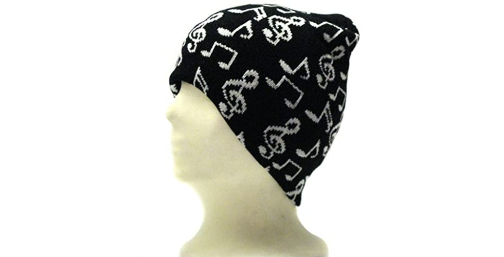 Beanie hat with G-Clef & Music Notes