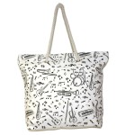 Carrier bag with sheet music and instruments