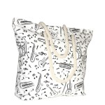 Carrier bag with sheet music and instruments