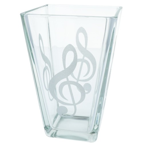 Glass Flower Vase treble clef