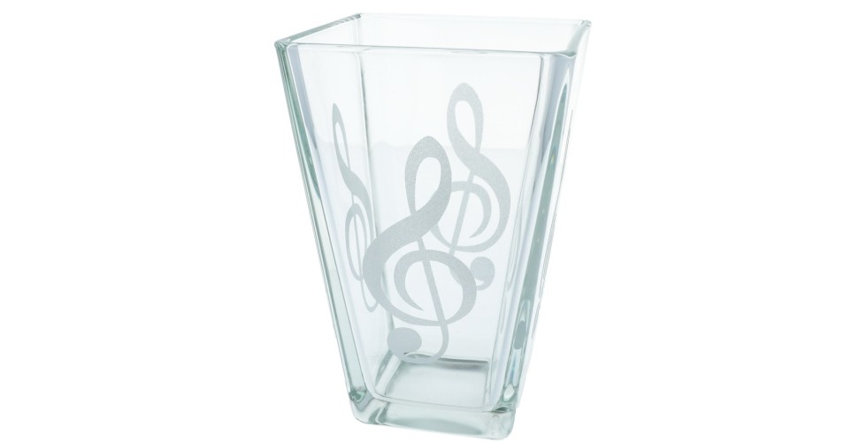 Glass Flower Vase treble clef