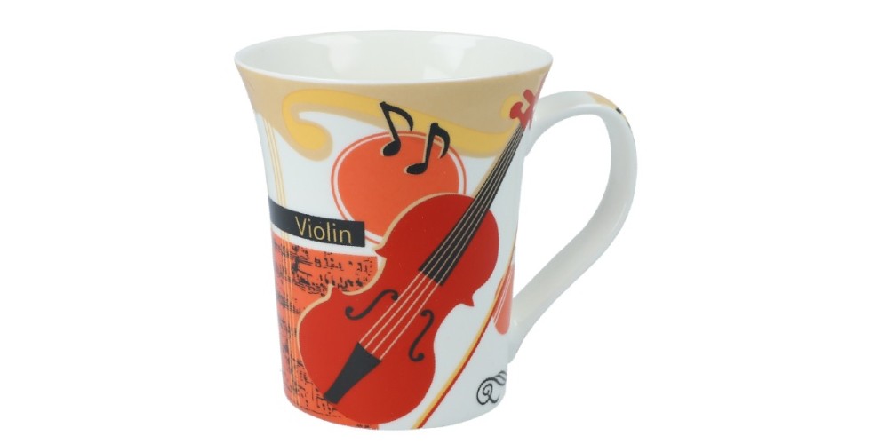 Violin ceramic mug 