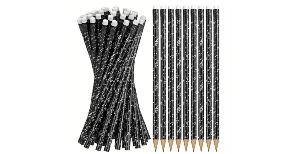 Music Note Pencils with Erasers