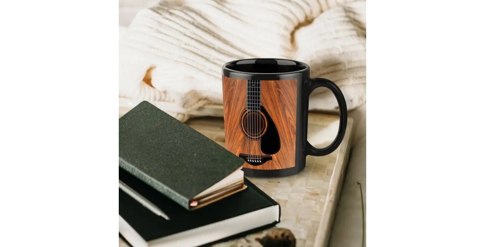 Guitar-Shaped Coffee Mug 
