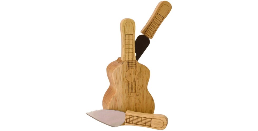 Cheese set Guitar, knife block