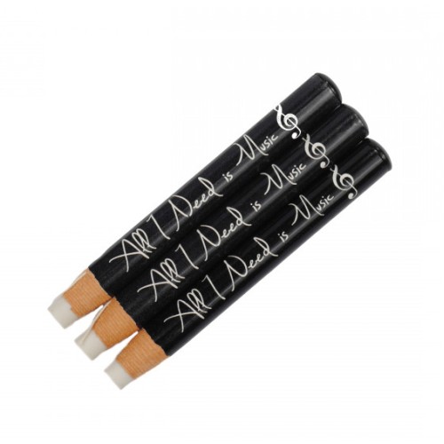 Eraser ''All I Need Is Music'' Black Dia 1,0*8,7 Cm L