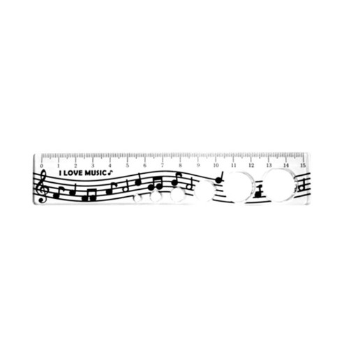 15cm Ruler Music Notes Design 