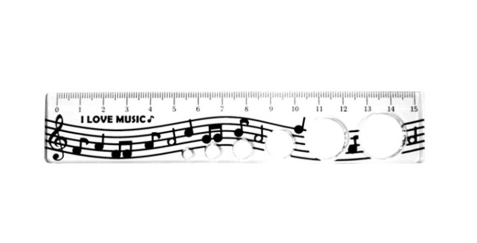 15cm Ruler Music Notes Design 